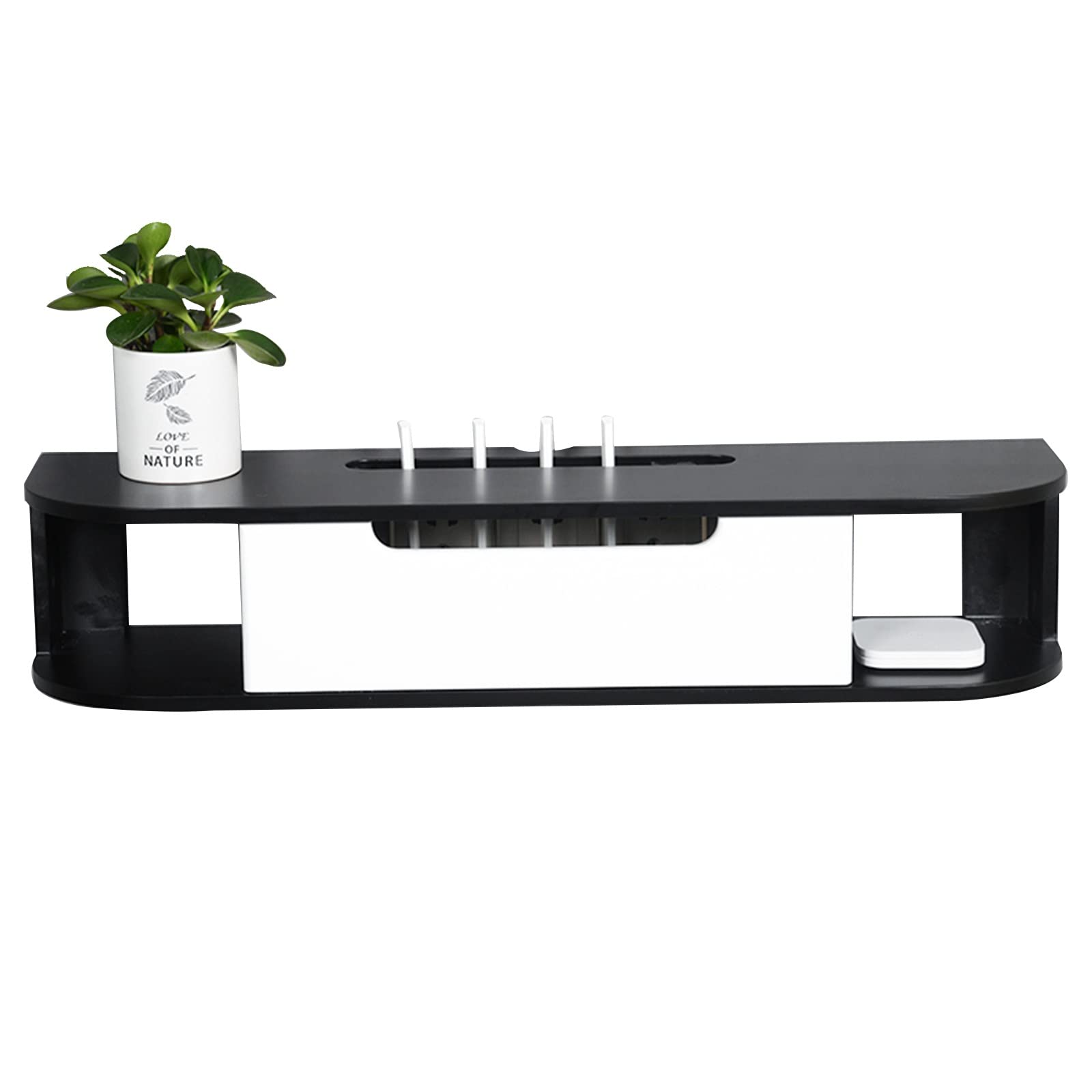 JUNNIUWall Mounted Tv Unit Floating Tv Stand Wall Mounted，（80Cm/31.4In） Floating Tv Shelf，Set-Top Box Bracket Multimedia Storage Shelf ，Free Assembly/B/80Cm Decoration