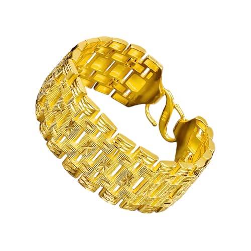 18k gold men's bracelet tank chain wide chain bracelet, hip-hop wide chain bracelet, heavy-duty Cuban chain, large