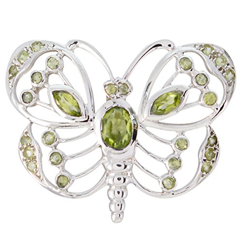 Pendentif en argent pour fille orné d'un péridot personnalisé à offrir en cadeau