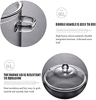 Vista 4 de Olla de cocción de vidrio, cacerola de vidrio de 1.5 L/50 onzas con tapa, transparente resistente al calor, olla y sartén de vidrio de borosilicato