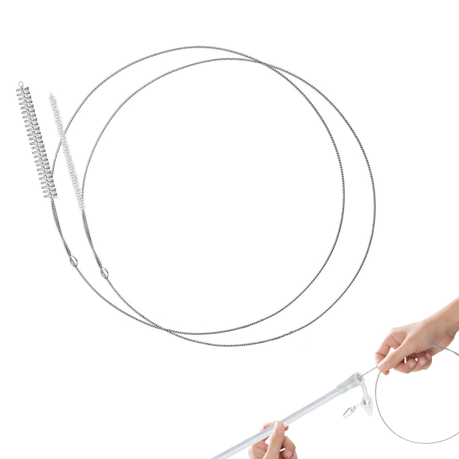 Extra Long Pipe Cleaners,Straw Cleaner Brush Extra Long,Tube Cleaning Brush Suitable for Cleaning Feeding Tubes (2 Pcs)