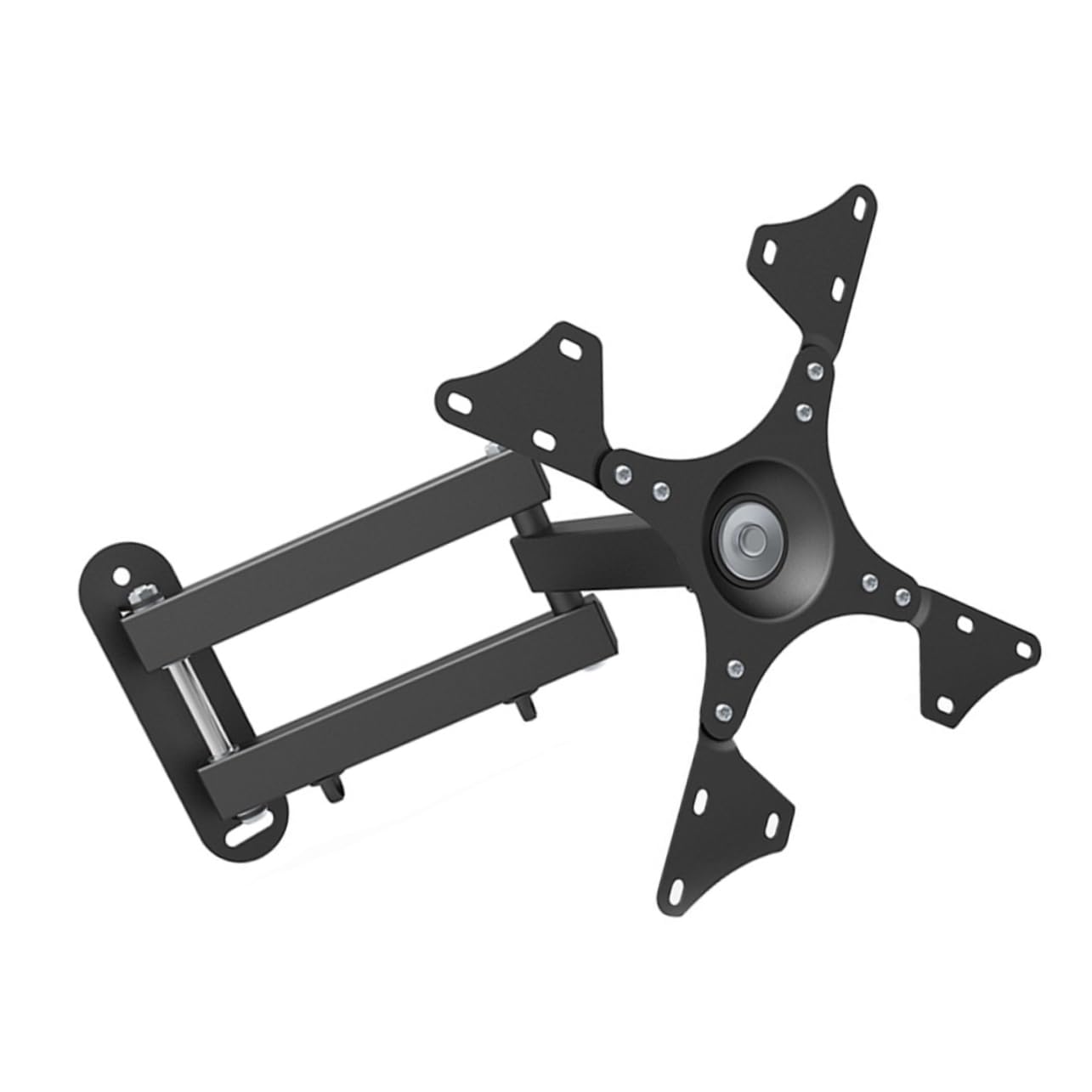 Staffa Tv da Parete Regolabile per Schermi 14-37 Pollici, Nero | Acciaio Laminato a Freddo, Portata 15kg, Design Pieghevole Girevole, Montaggio a Parete