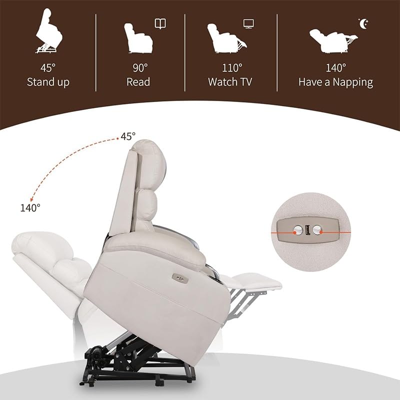 Sillón con elevador eléctrico reclinable color único miniatura 4