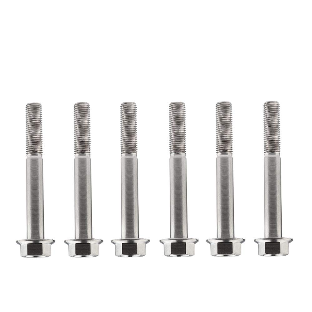 Bullone in titanio DIN6921 M10 x 30/35/40/45/55/60/65/70/75/80/100 mm, viti a testa esagonale, passo 1,25 mm, confezione da 6 (M10 x 65 mm, titanio)