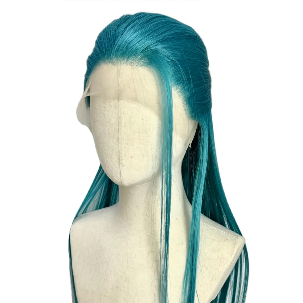Haarpflege Türkisgrüne 13 * 4 26 Zoll Lange Gerade Perücke Für Frauen Spitzenperücken Für Cosplay