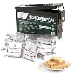 Barras de ración de alimentos de emergencia, caja ...: Embalaje económico: las barras de ración de alimentos, 12 paquetes empaquetados en 1 lata. 3851 kj/920 kcal por paquete, energía total 11040 Kcal, diseñado para mantenerte durante 9 días. Cuando ocurra una emergencia, estarás equipado con una solució...