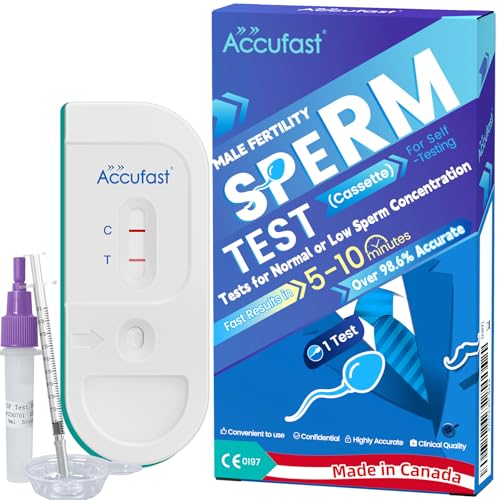 Accufast Male Fertility Test - Sperm Test for Men | Sperm Count Test: Indicates Normal or Low Sperm Count | Private Home Fertility Testing Kit for Men - Accurate 98.6% (Made in Canada)