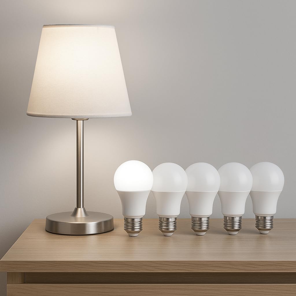 Juego de 6 bombillas LED tipo gota E27 – 8,5 W – Blanco cálido – 10 x 6,1 x 16,6 cm – Ahorro energético A++ – Larga duración – Ideal para casa, oficina y lámparas
