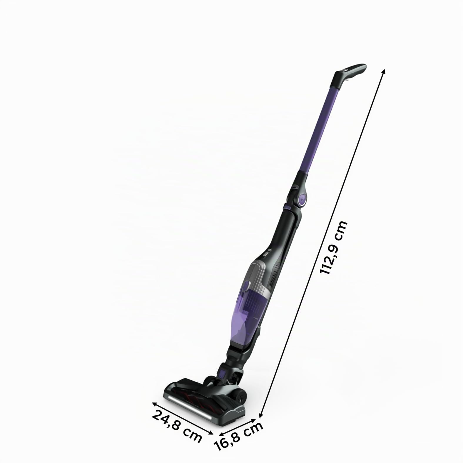 Rowenta X-TREM Compact 2 en 1 - Aspiradora escoba sin cable multisuperficies, aspiradora de mano muy ligera, hasta 60 min, Vision System, hasta el 99% filtrado, apta para personas alérgicas, RH1238