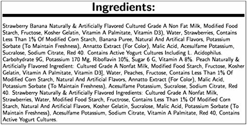 Dannon Light and Fit Strawberry, Strawberry Banana and Peach Yogurt , 4 Ounce -- 48 per case.