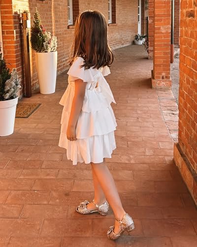 Stelle Flower Girl Shoes High Heels for Kids Girls Sparkly Glitter PU Leather Dress Shoes with Adjustable Straps for Wedding Party4