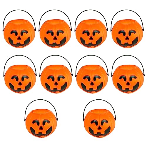 Seau à Bonbons Citrouille Halloween - Portable Réutilisable Grande Capacité - Décoration Orange