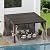 Domi 10' x 12' Lean to Gazebo with Aluminum Frame, Wall Mounted Gazebo Hardtop Galvanized Steel Sloping Roof with Curtains and Netting for Patio Deck Backyard Lawn Party…