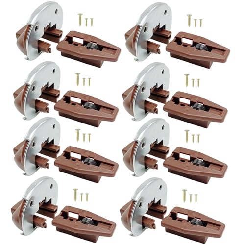 Updated Drawer Slides Guides with Metal Reinforce Plate, Replacement Furniture Part for Dresser Cabinet and Nightstand Center Undermount Drawer Kits (8 PCS)
