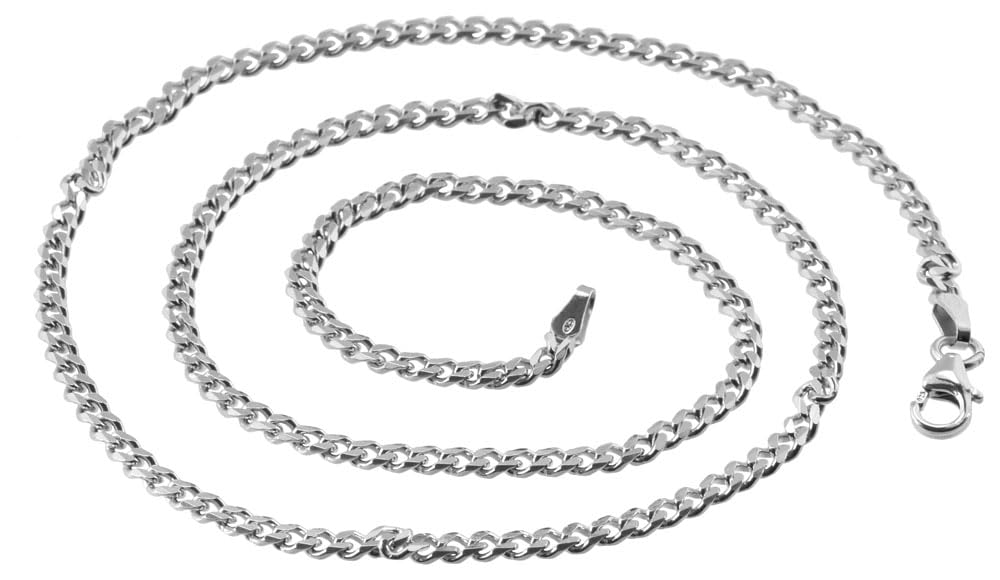 FILANGO Gioielli in argento 925 | Catena a maglia barbazzale e lucidata a specchio | Larghezza e lunghezza a scelta e Argento, colore: argento, cod. SSH123-10-60