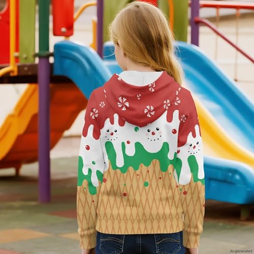 Image of Coloranimal Unisex Girls and Boys Long Sleeve Hoodies Hoody Athletic Pullover Sweatshirts Tops Age 6-16year