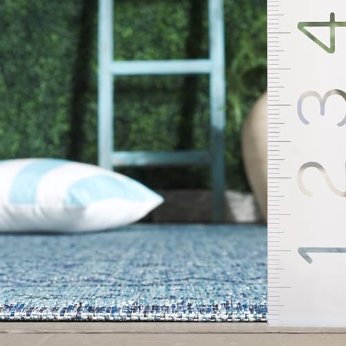 Image of SAFAVIEH Courtyard Collection 8' x 10' Navy / Aqua CY8734 Indoor /-Outdoor-Waterproof Easy-Cleaning Patio Backyard Mudroom Area-Rug