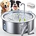 FEELNEEDY 7L Fuente para Gatos in Acero Inoxidable, Fuente para Perros con 2 Filtros de Carbón, Bebedero Perro con Bomba Silenciosa