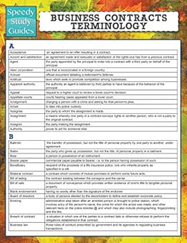 Paperback Business Contracts Terminology (Speedy Study Guide) Book