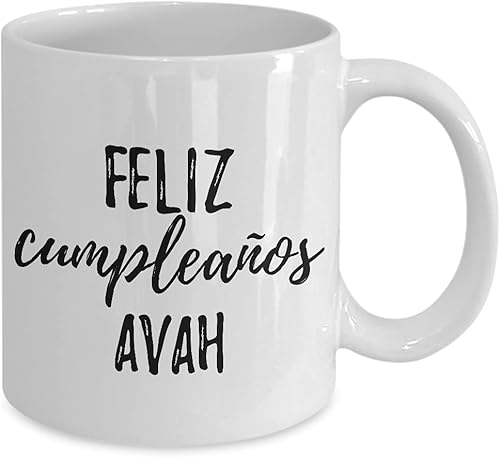 Miniatura 2 de Feliz Cumpleanos Avah Mug Spanish Happy Birthday Personalized Name Gift Coffee Tea Cup 11 oz