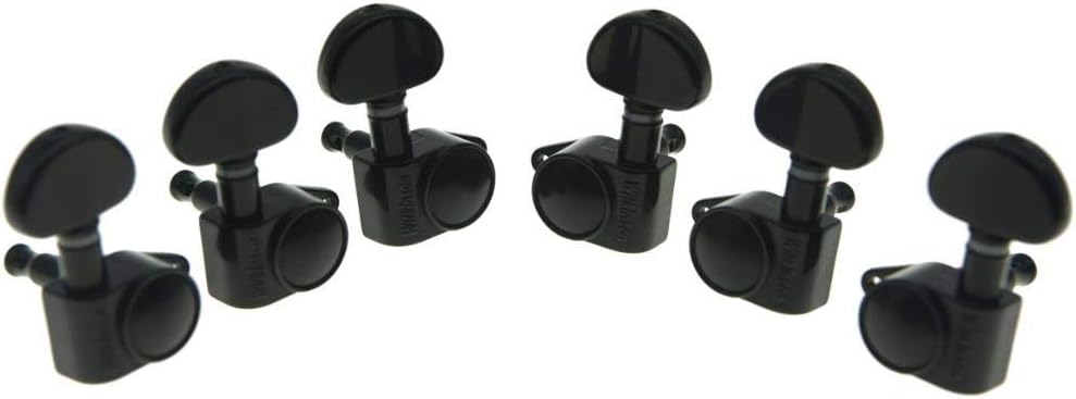 Wilkinson 3x3 ROTO Style Full Size Sealed Guitar Tuners Tuning Keys Pegs Guitar Machine Heads Fits USA Les Paul or Acoustic Guitars Black