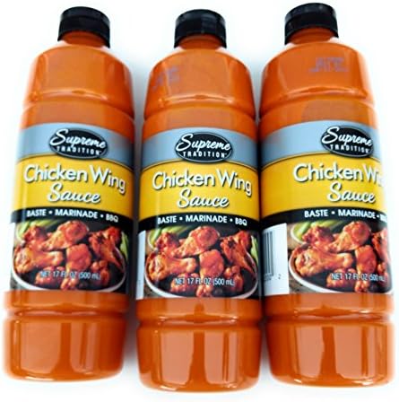 Hot Sauce for Wings Chicken Wing Sauce Baste Marinade BBQ (3-Pack)