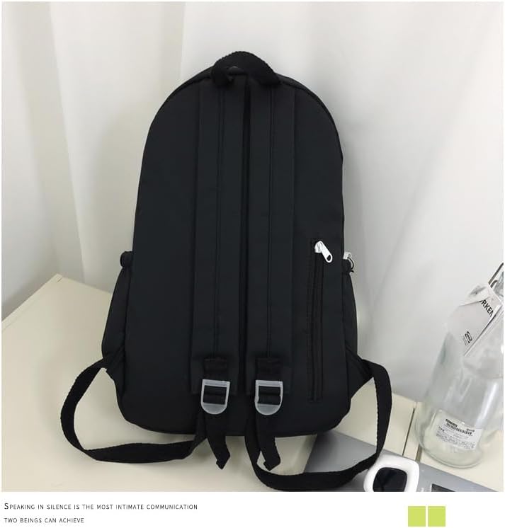 Cute Backpack for Women Men, Kawaii Y2K Design Trendy Colorful Harajuku Hiking Travel Backpack Aesthetic Daypack(Black)