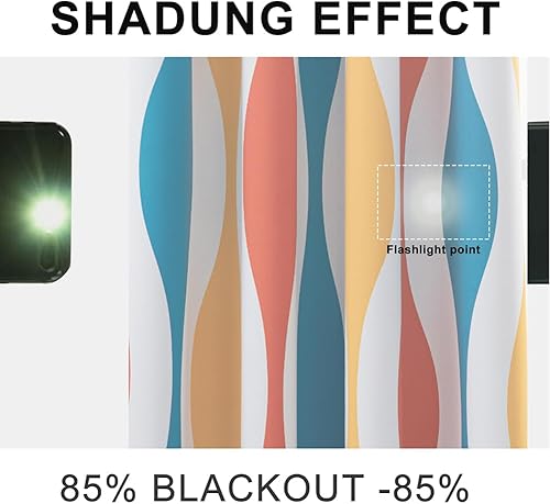 Miniatura 4 de MeZQ Juego de 2 paneles de cortinas opacas de 63 pulgadas de largo, cortinas opacas con ojales ondulados, aislamiento térmico y reducción de ruido,