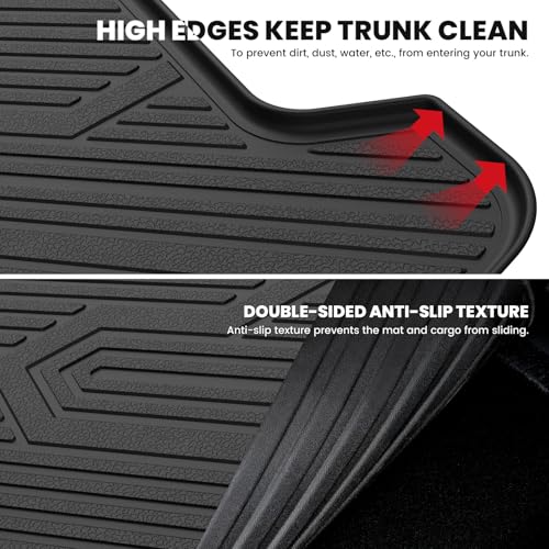 Image of LASFIT Cargo Mat for Kia EV6 2024 2023 2022 | All Weather TPE Custom Fit Cargo Trunk Mat Accessories, Black