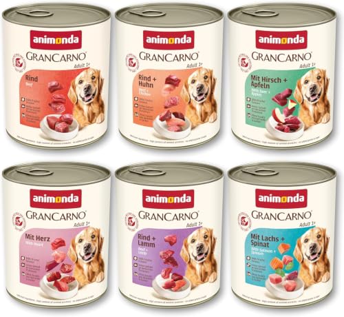 Animonda Grancarno Adulto Cibo per cani Bagnato, Cibo umido Per Cani Adulti Variazione salata Ii 1 X 6 X 800 G