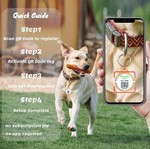 Qr Code Dog Tag, Wooden Dog Tag, Nfc Smart Id Tag, Pet Id Tags For Dogs, Cat & Dog Collar Charm Microchips, Lightweight Sturdy Cute Cat Id Tags, Personalized Dog Name Tags (Purple) #TOP2