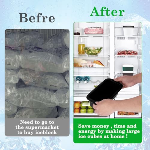 3 Stück Extra Große Eisblock-Form Silikon Eisblockformen für Eisbad zur Herstellung von 2,5 KG Eisblöcken Wiederverwendbare Eisblock Form XXL für Camping Angeln Eisbaden