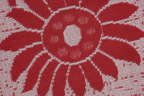 Image of Cotton Net Embroidered Center & Dining Table Cover for 4 Seater | Rectangular 40x60 Inch | Lightweight & Washable Table Cloth | Pack of 1 (Maroon)
