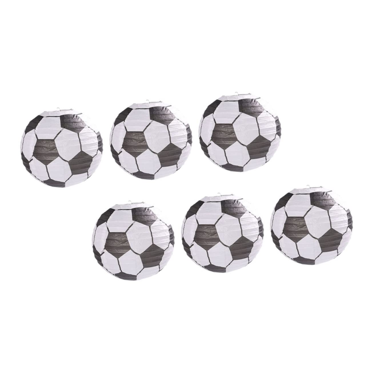 Cabilock 6pcs Football-shaped Paper Lanterns White DIY Festival Decorative Lanterns for Holiday Decoration and Yard Party Lighting