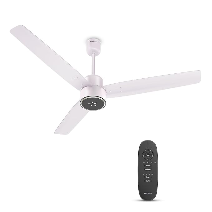 Havells FAB BLDC ULED Ceiling Fan 1200mm, 380 RPM, Savings upto 65%, Reverse Rotation,4 Modes (Boost, Sleep, Breeze, Mop), Low Wattage 30W, Low Noise, Air Flow:225 CMM, 3 Year Warranty, Blush Ivory