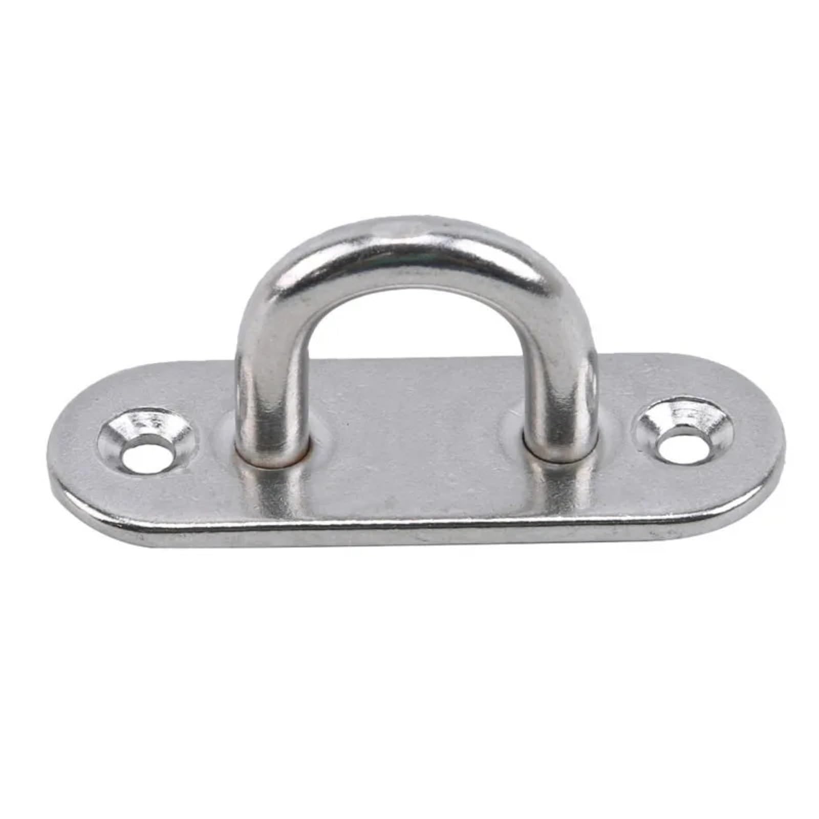 LAJHDCG 1/2pcs Hooks Eye Plate Heavy Oblong Duty Steel Stainless Pad Mount Wall U Boat Ceiling Hanger Ring Garage Hammock D Design Shape(2pcs 304-M6)