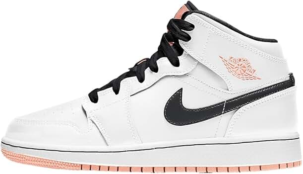 Amazon.com: Jordan Youth Air 1 Mid GS 554725 180 White