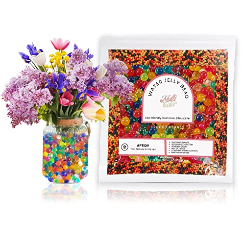 Aptidy - Env. 20 000 pcs de Perles d’Eau Multicolores (100 grammes) - Billes d'eau hydrogel pour Vase, Pâques, Décoration, Noël, Mariage, Anniversaire, Fêtes, Jardinerie, Plantes, Fleurs