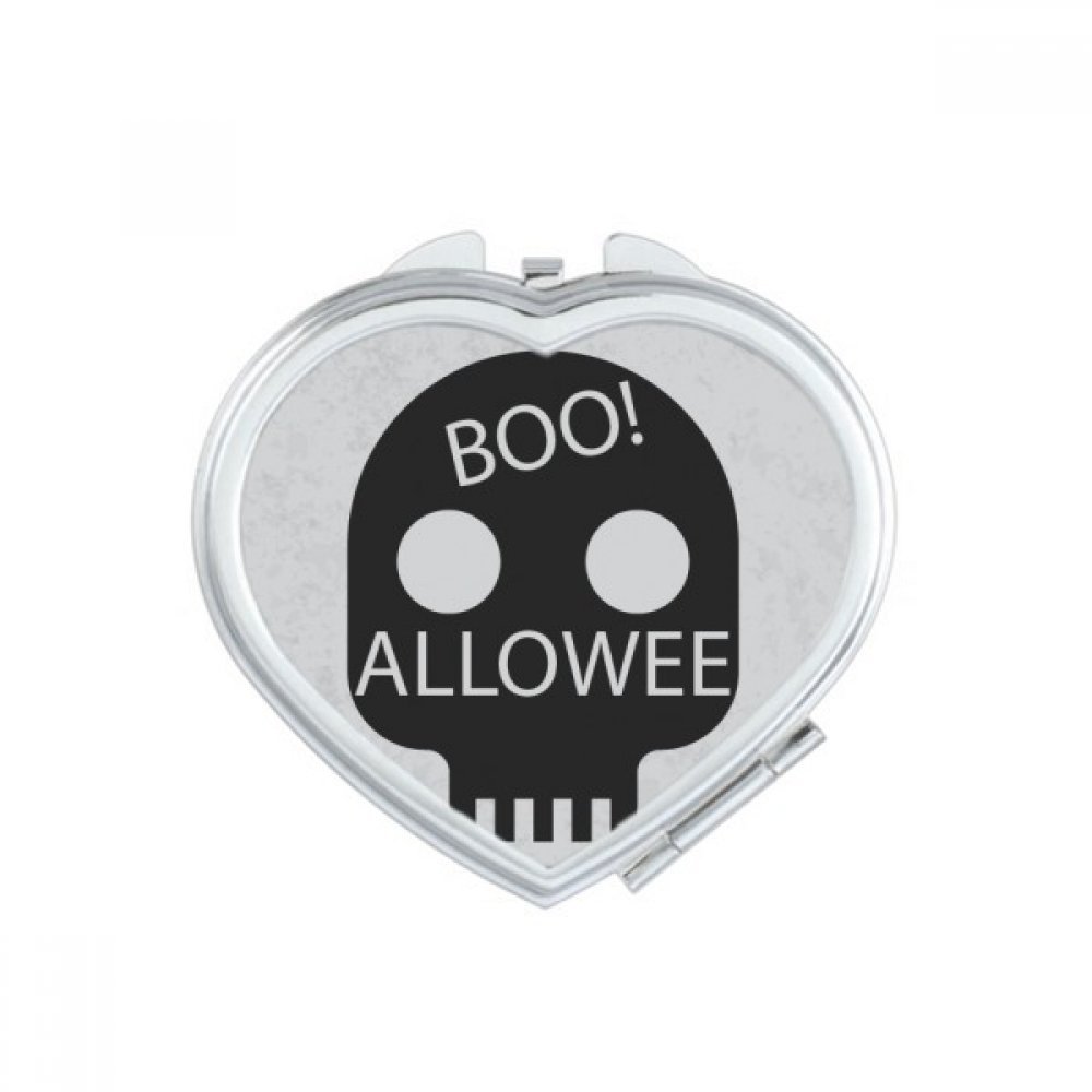 Miroir de poche compact Halloween tête de mort maquillage portable