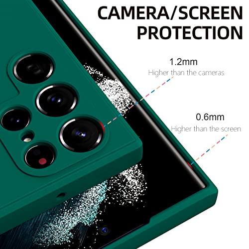 Image of Kapa Matte Lens Protective Back Cover for Samsung Galaxy S22 Ultra, Slim Silicone with Soft Lining Shockproof Flexible Full Body Bumper Case (Green)