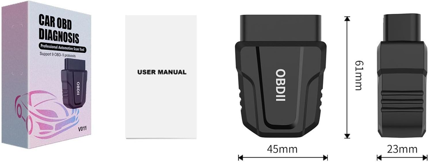 Contents of the V011 package including device, manual, and box
