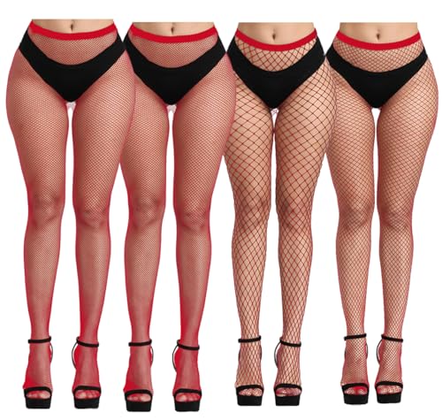 Image of Womens High Waist Fishnet Stockings,Stretchy Fishnet Stockings Thigh Tights Pantyhose Stockings