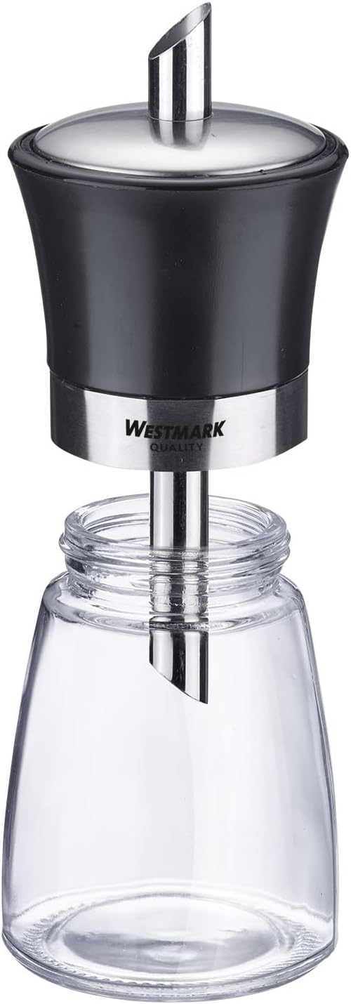 Westmark Sugar Dispenser, Capacity: 190 ml, Glass/Stainless Steel/Plastic, Blacky, Transparent/Black/Silver, 63592260