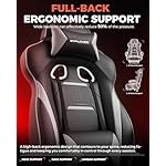 GTPLAYER Gaming Chair with Footrest, Big and Tall Game Chair 350lb Racing Style Computer Chair, Ergonomic Executive Office Chair High Back with Lumbar Support and Recliner, Light Gray - Image 5