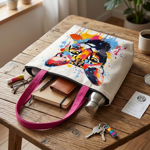 Image of Cotton Tote Bag for Women | Tote Bag with Zipper | Canvas College bag for Girls | Korean Sling Bag | Stylish Travel Sling & Handbag for Daily Use