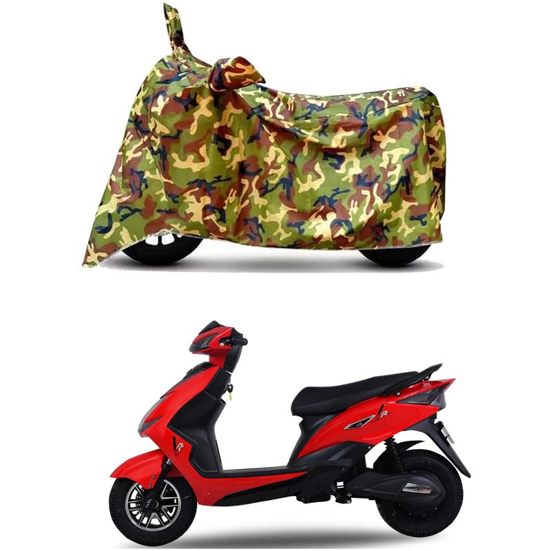 Image of Waterproof 100% PVC Coated Full Bike Scooty Two Wheeler Body Cover Compatible for EeVe Wind /UV-Rays /Heat Protection /Birds Dropping /Scratchproof /Dust Proof /All Varients[6X6 Jungle Print]