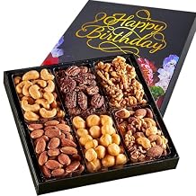 Happy Birthday Nuts Gift Basket, Gourmet Snack Box,in Elegant Box, Gift Set Birthday Party, For Men and Women. Kosher, Snackberry Assortment #2