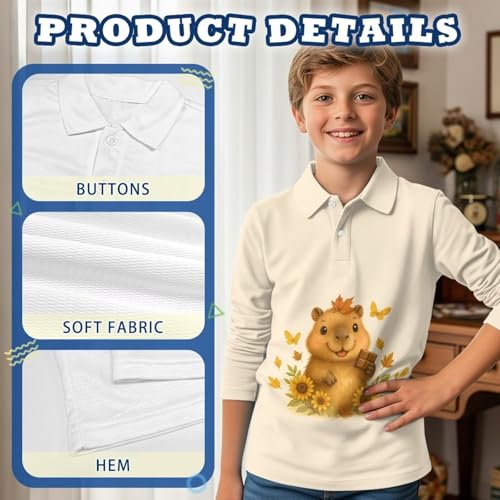 ZFRXIGN Golf Shirts Girls Long Sleeve Shirts Size 3-16 Graphic Tops for Golf, Basketball, Athletic4