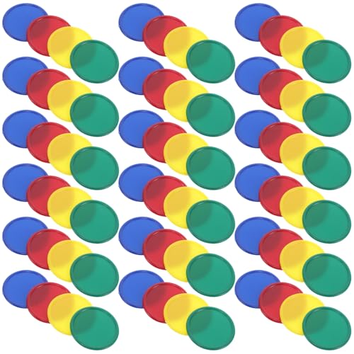 Jetons de bingo plastiques transparents Ø38 mm BESPORTBLE pour jeux de société
