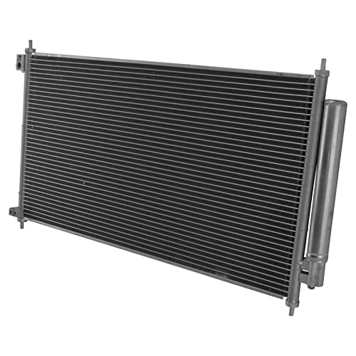 Image of TRQ A /C Condenser and Receiver Drier Assembly Compatible with 13-22 Acura ILX 12-15 Honda Civic